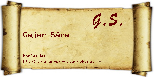 Gajer Sára névjegykártya