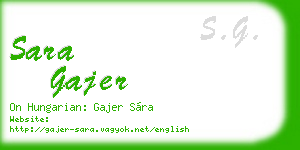 sara gajer business card