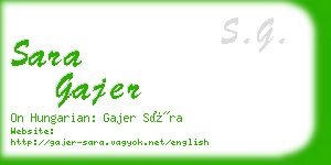 sara gajer business card